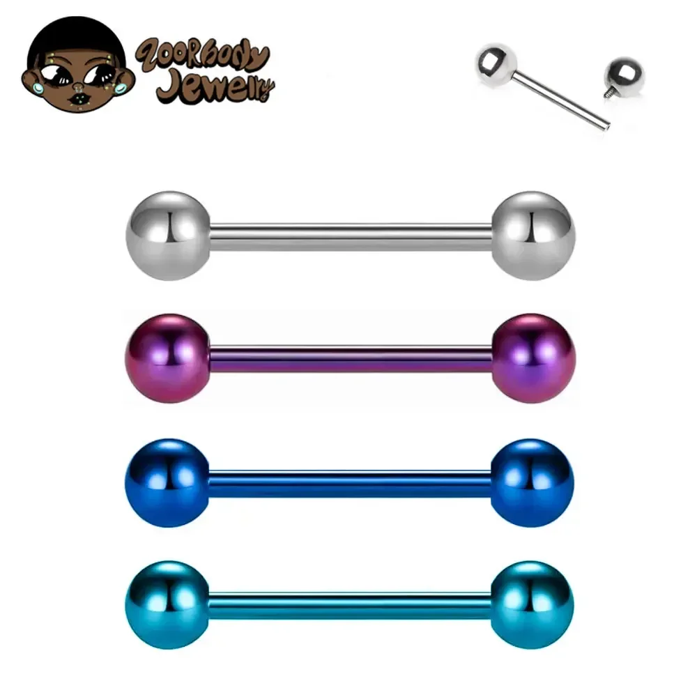 1/10pcs F136 Implant Grade Tit - Tongue Barbell Straight recension och pris