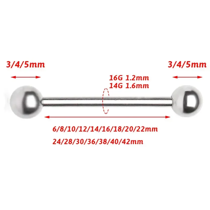1/10pcs F136 Implant Grade Tit - Tongue Barbell Straight recension och pris