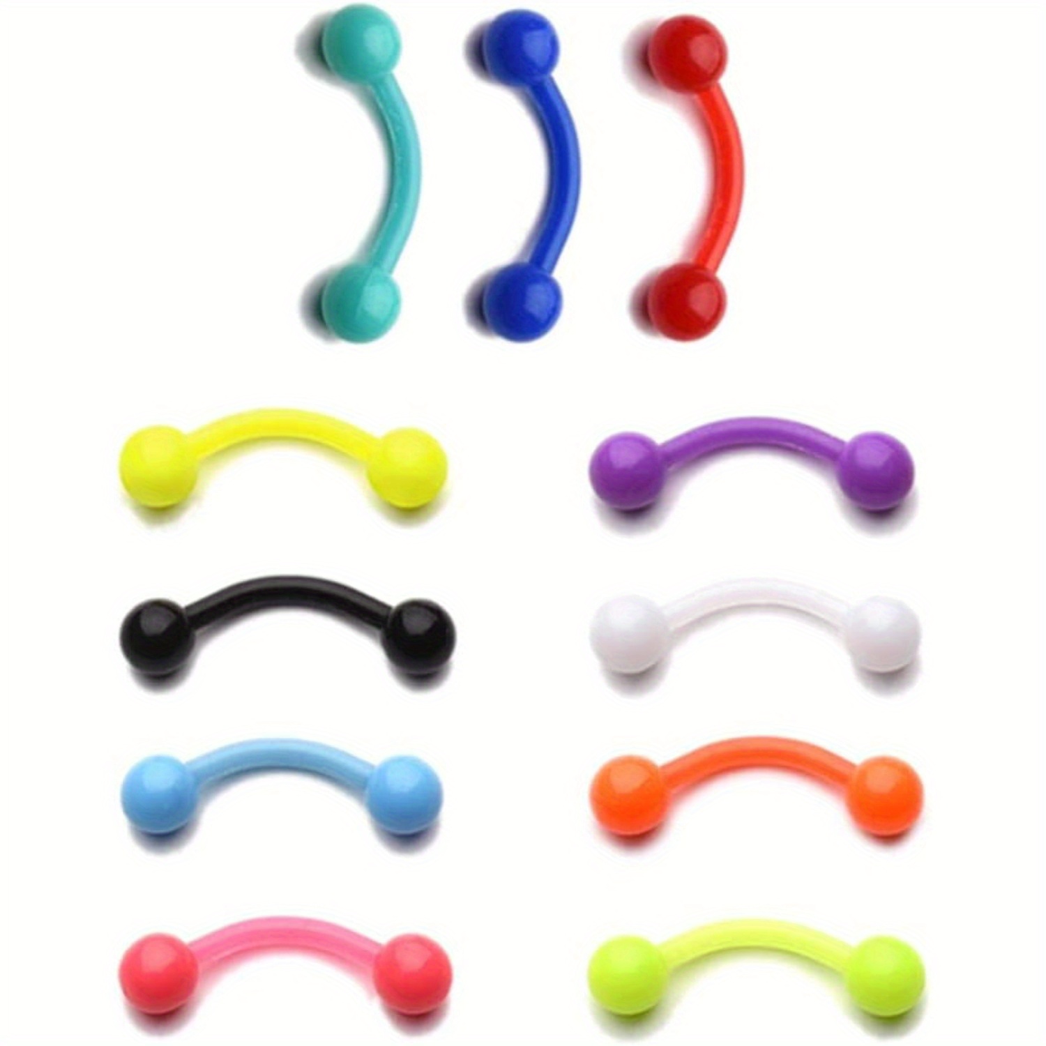 11pcs 8mm Colored Plastic Eyeb - Body Jewelry Materials recension och pris