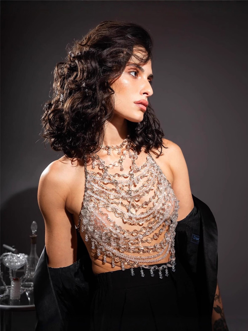 Handmade Beaded Vest Clear Cry - Body Jewelry Vest recension och pris