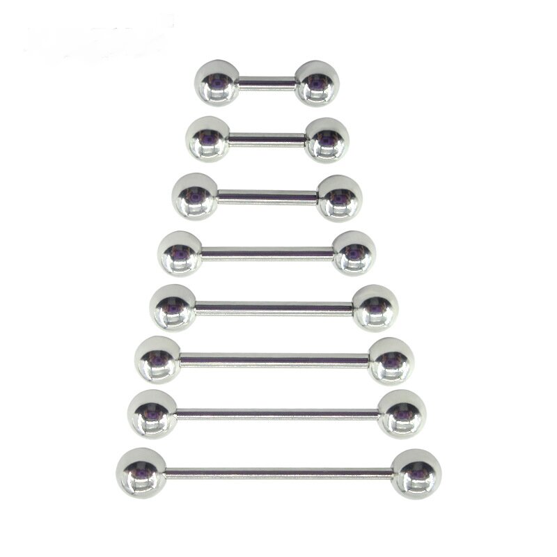 2 Pieces 0.8mm Stainless Steel - Tongue Barbell Straight recension och pris