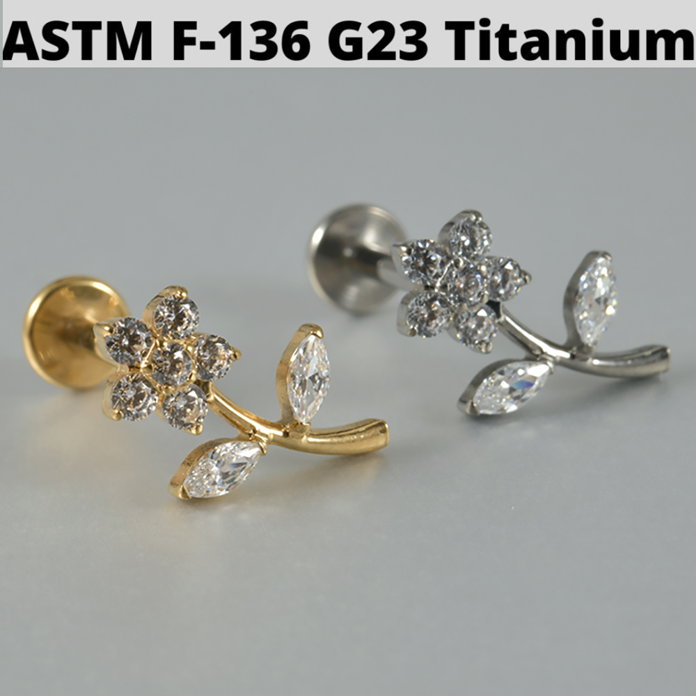 1PC Zircon&Opal G23 Solid Tita - Cluster Stud Ear recension och pris
