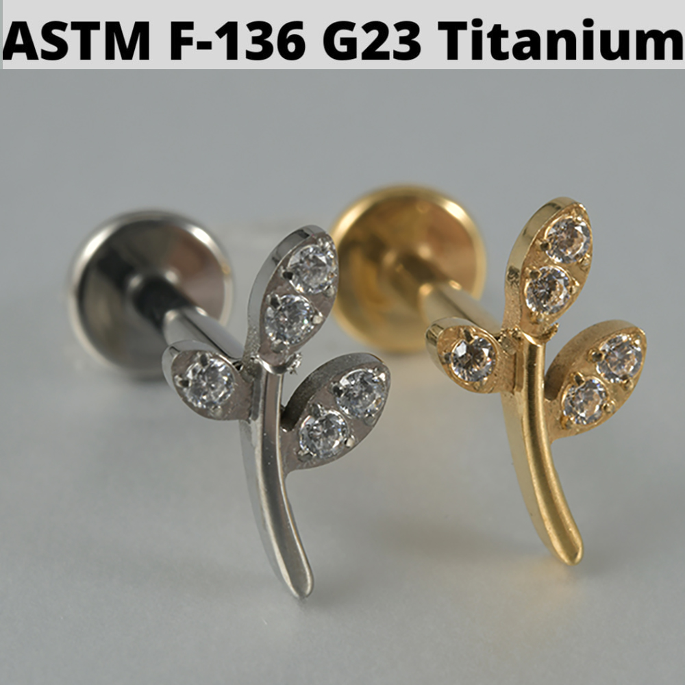 1PC Zircon&Opal G23 Solid Tita - Cluster Stud Ear recension och pris