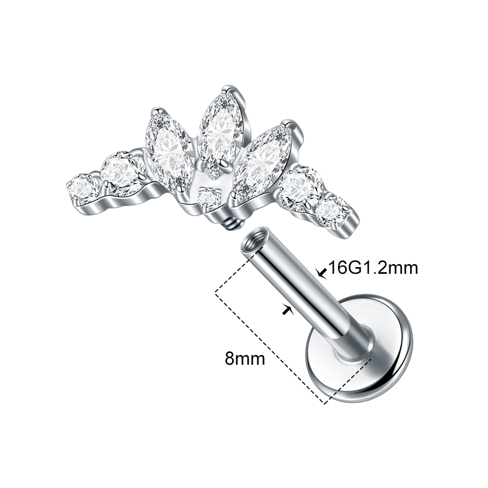 1/5Pcs G23 Titanium Ear Labret - Cluster Stud Ear recension och pris