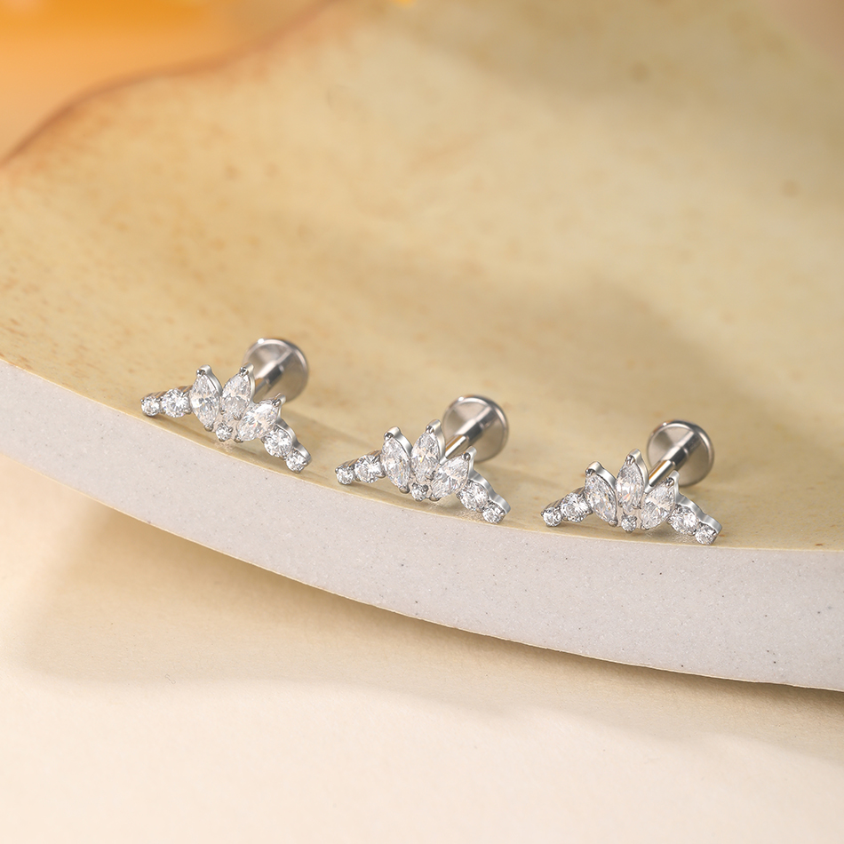 1/5Pcs G23 Titanium Ear Labret - Cluster Stud Ear recension och pris