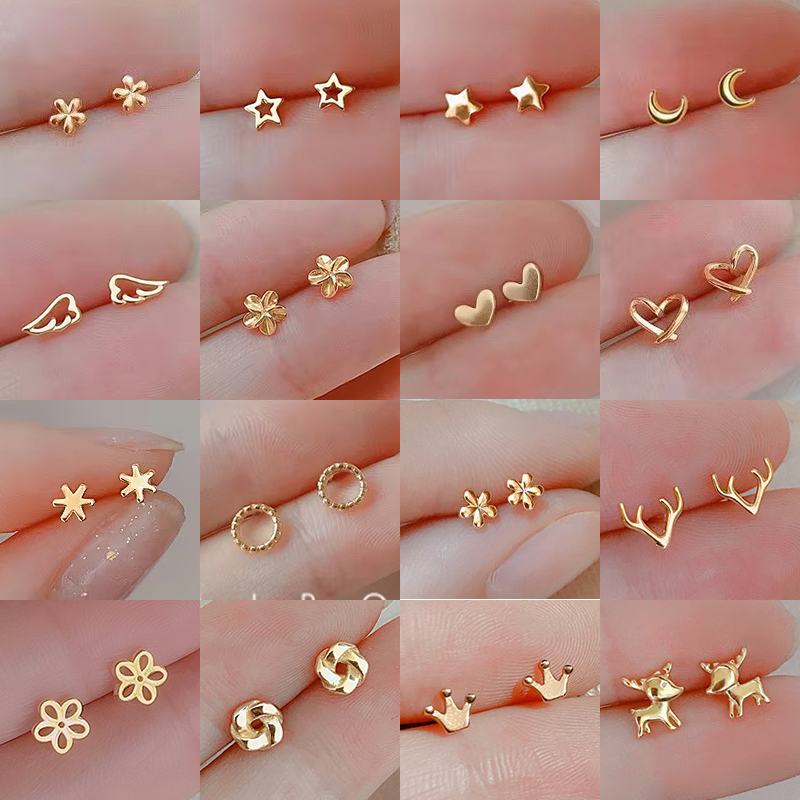 Korean Minimalism Gold Color S - Body Jewelry Hypoallergenic recension och pris