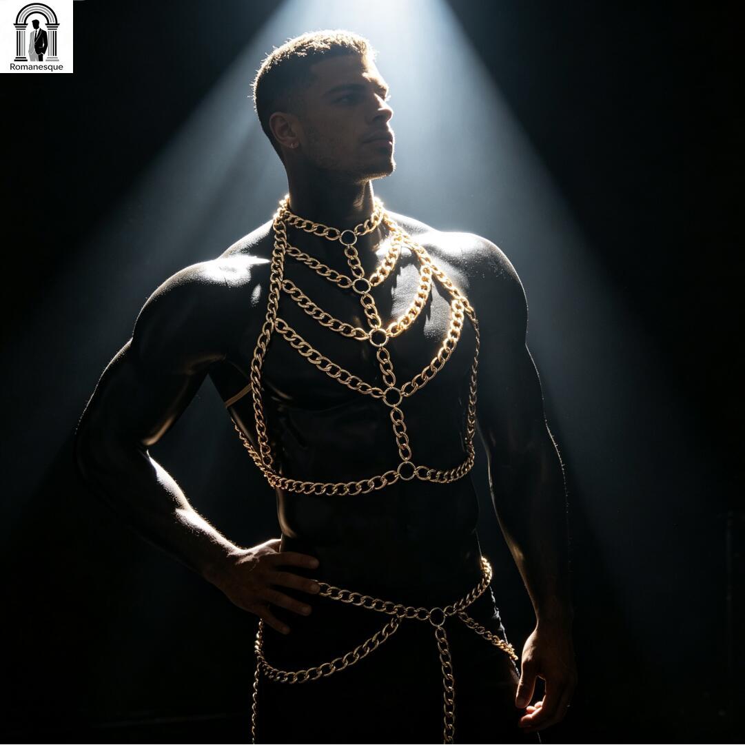 Men's Silver Thick Chain Body  - Body Jewelry Vest recension och pris