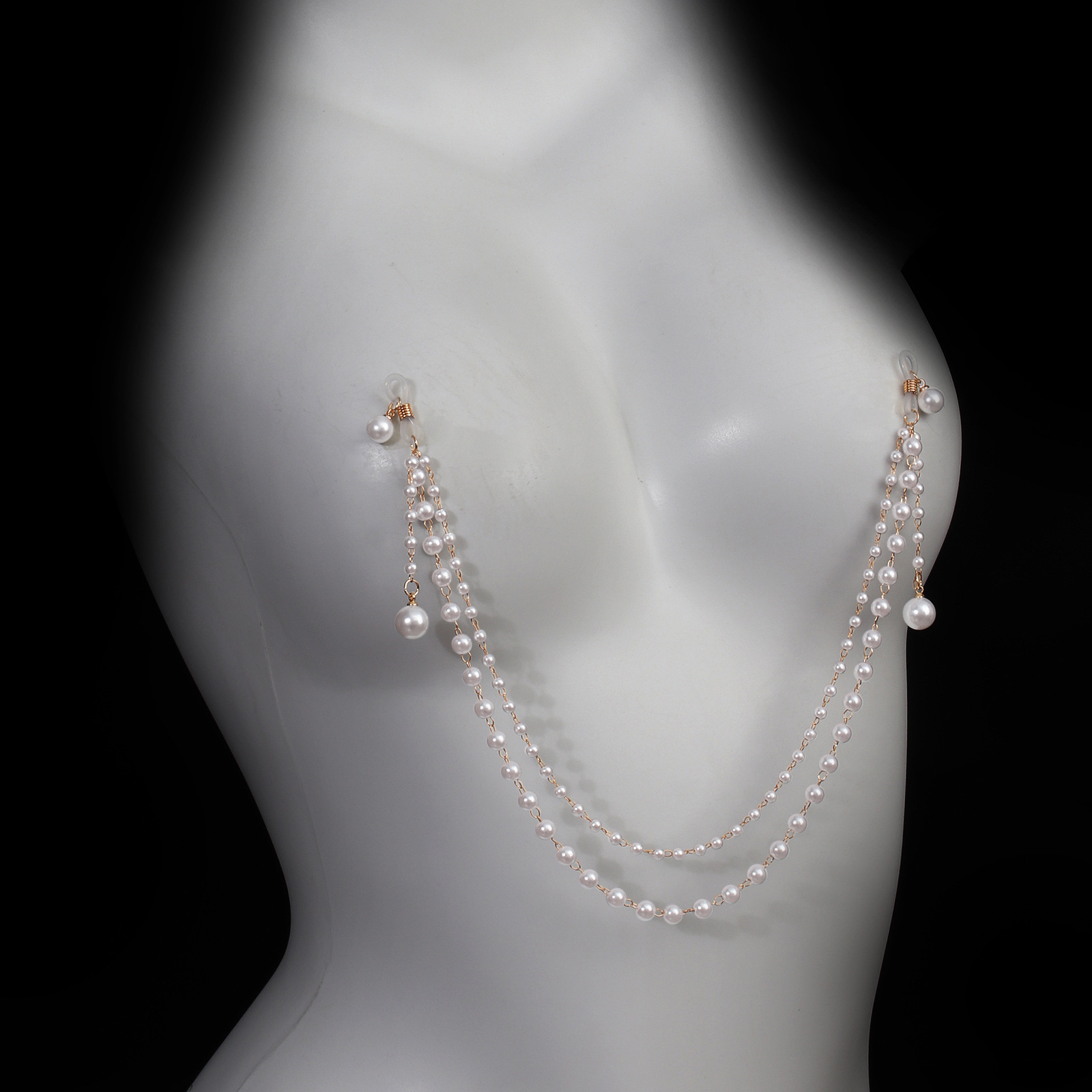 Sexy Non Piercing Pearl Nipple - Body Jewelry Nipple Chain recension och pris