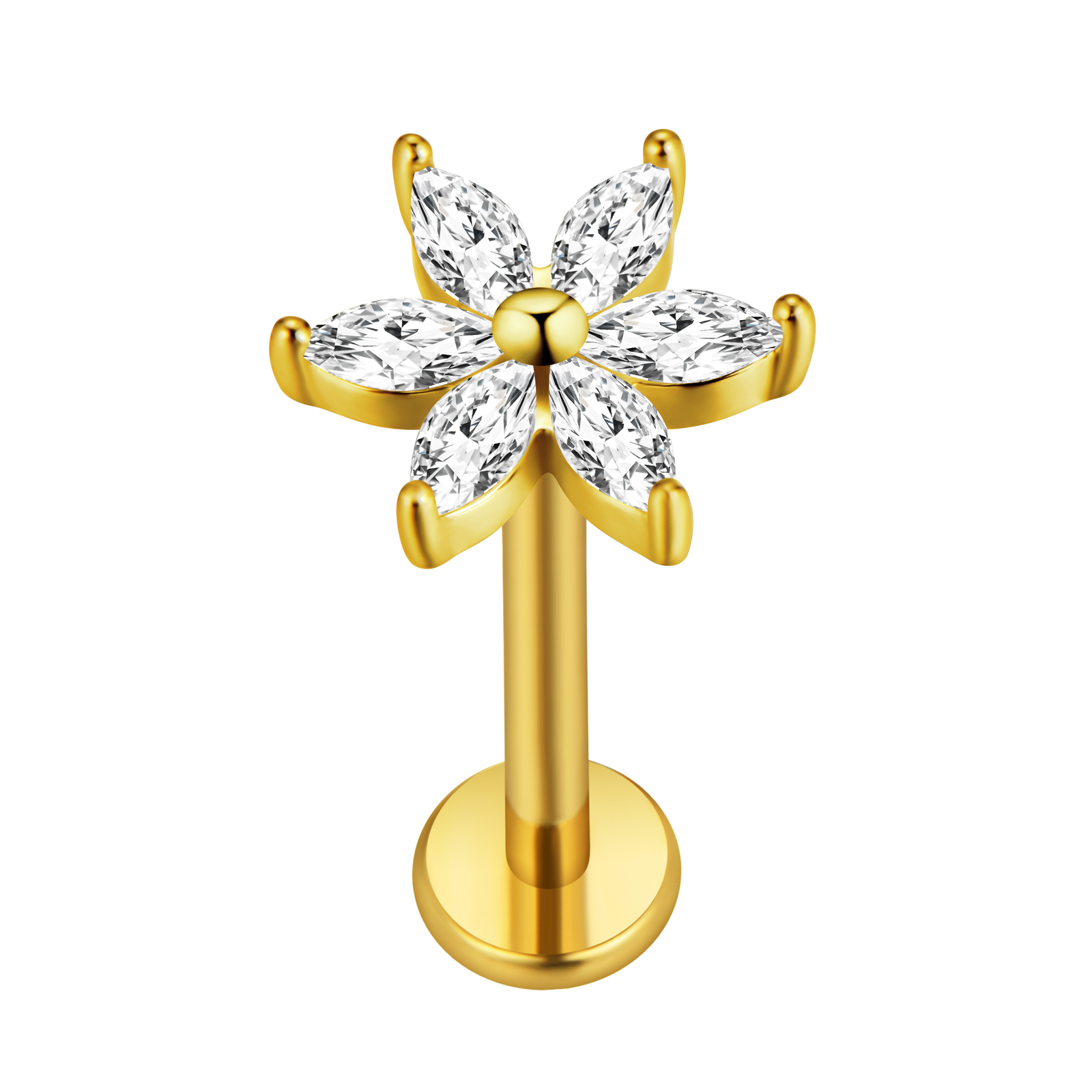 Maple Leaf Labret Piercing Sta - Body Jewelry Surgical Steel recension och pris