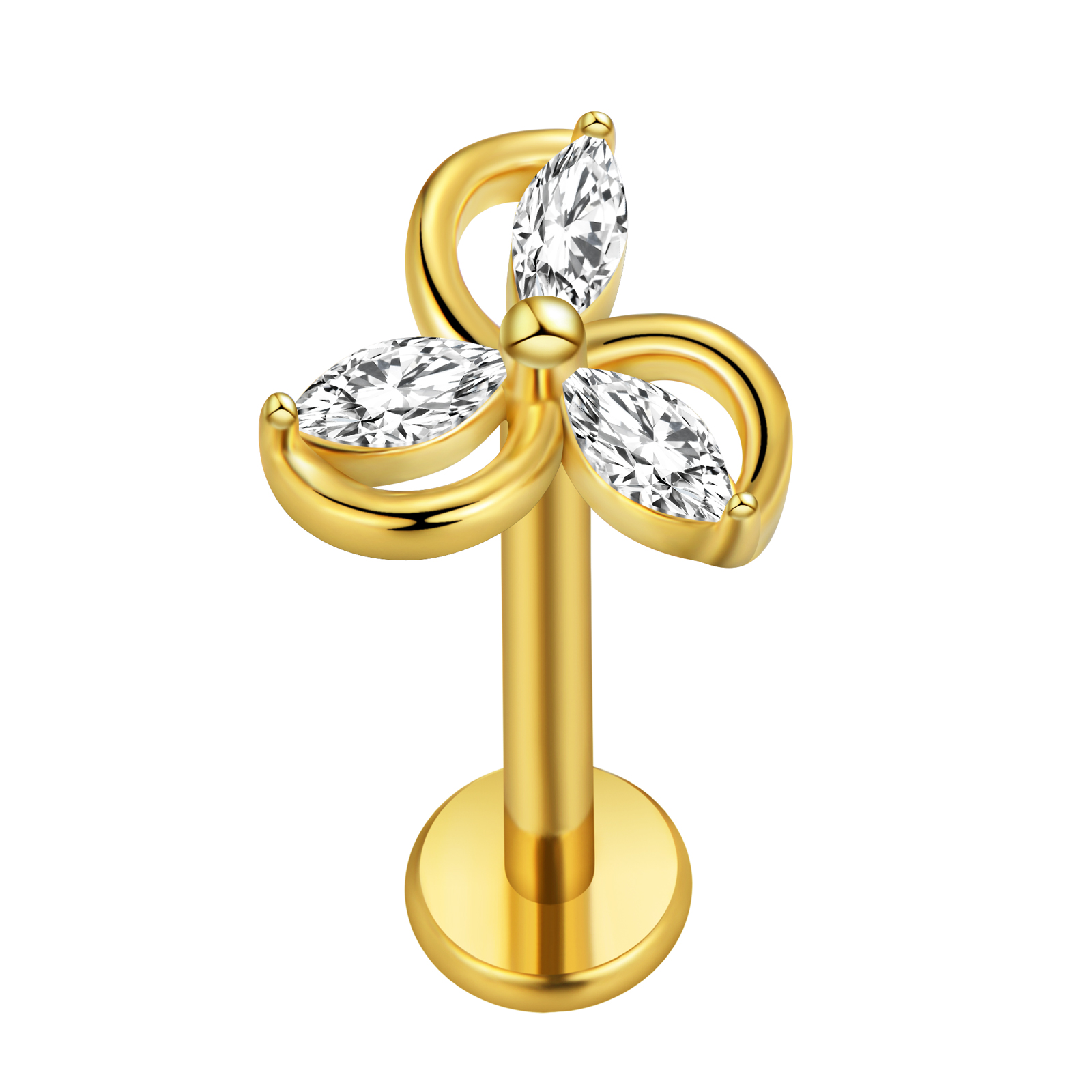 Maple Leaf Labret Piercing Sta - Body Jewelry Surgical Steel recension och pris