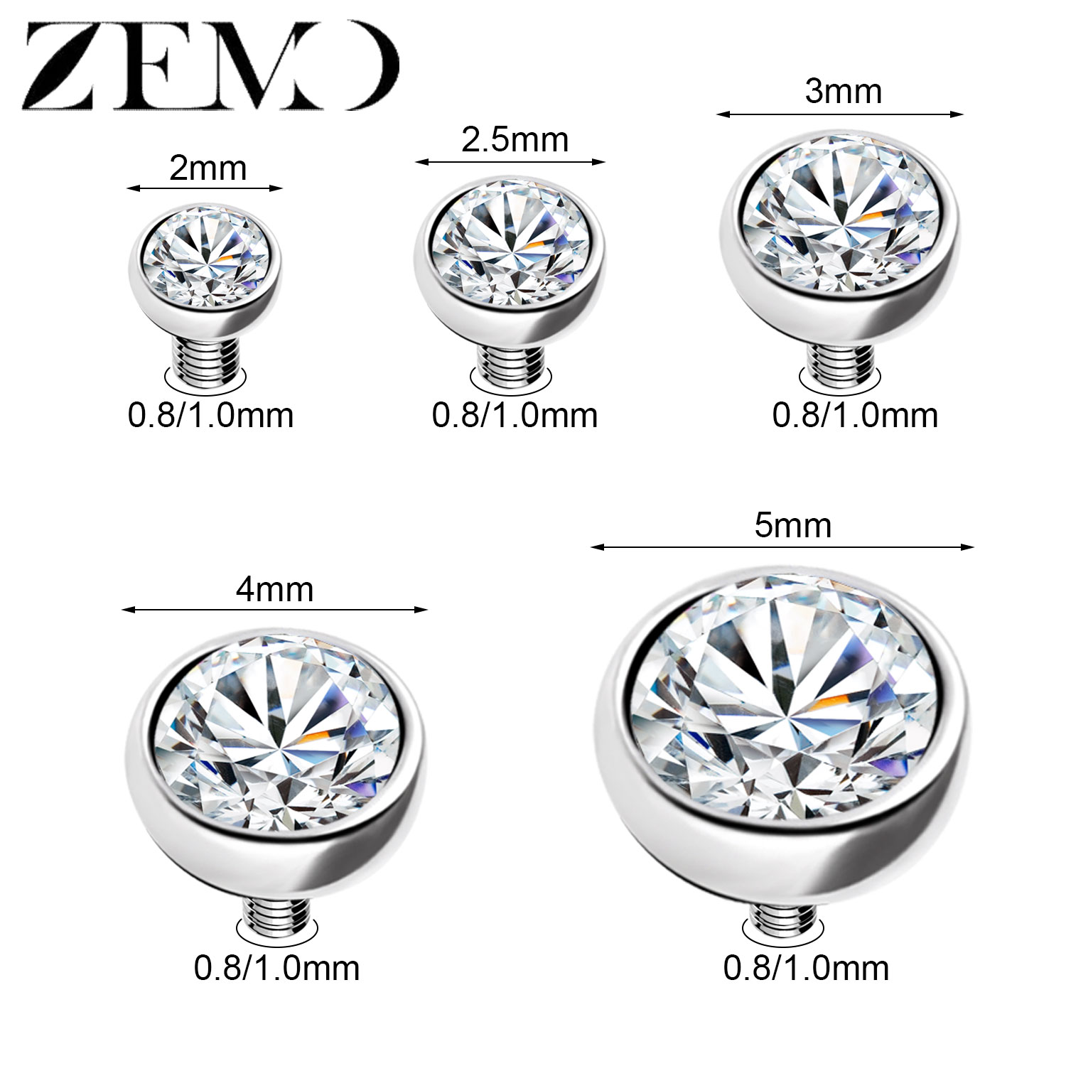 ZEMO 1-2pcs/lot Stainless Stee - Dermal Anchor Top recension och pris