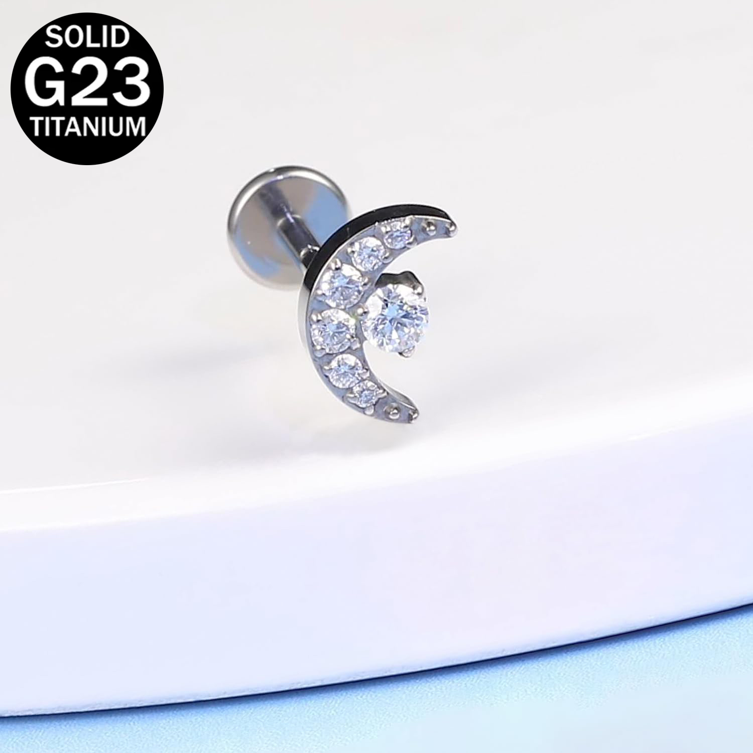 G23 Titanium Crescent-Moon-des - Dermal Anchor Top recension och pris