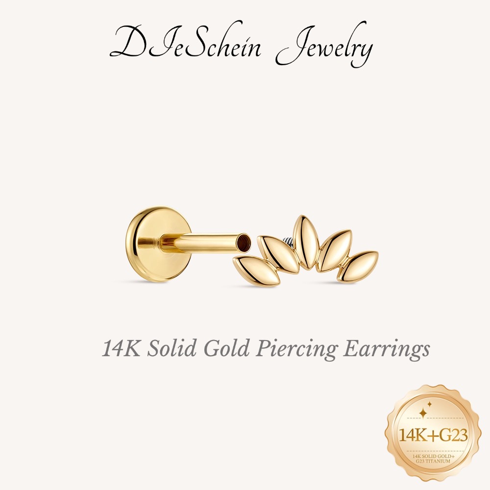 DIeSchein 14K Solid Gold Stud  - Body Jewelry Hypoallergenic recension och pris