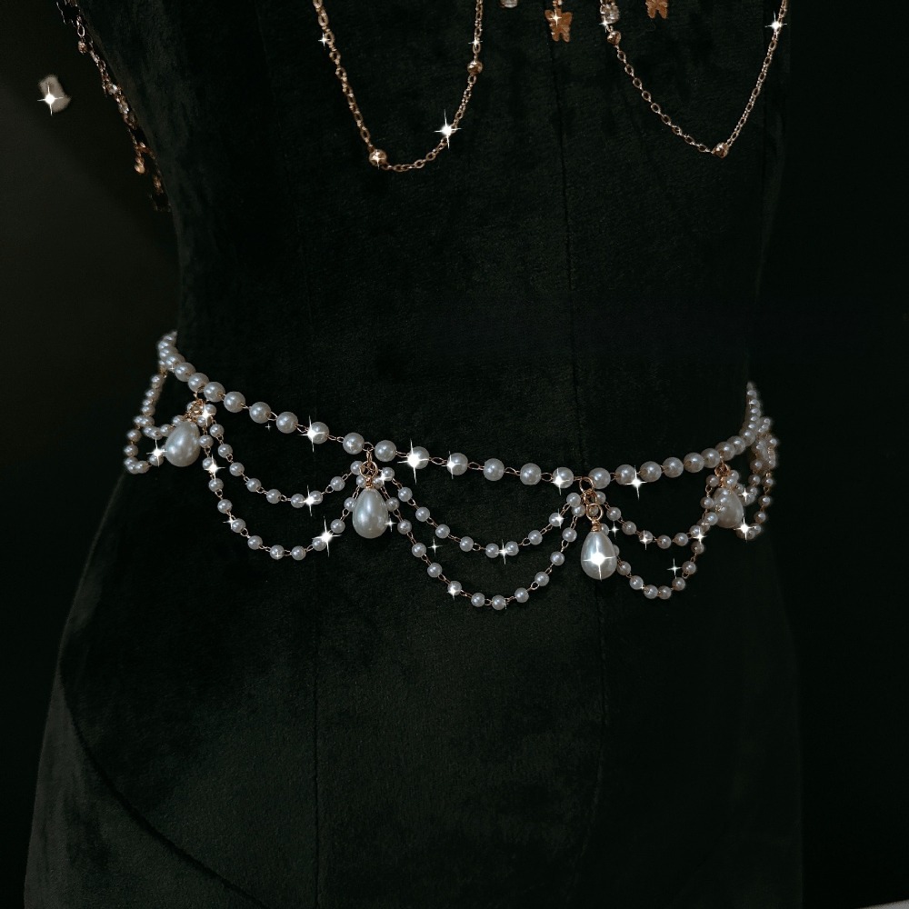 Pearl Choker Body Chain Rhines - Body Jewelry Nipple Chain recension och pris