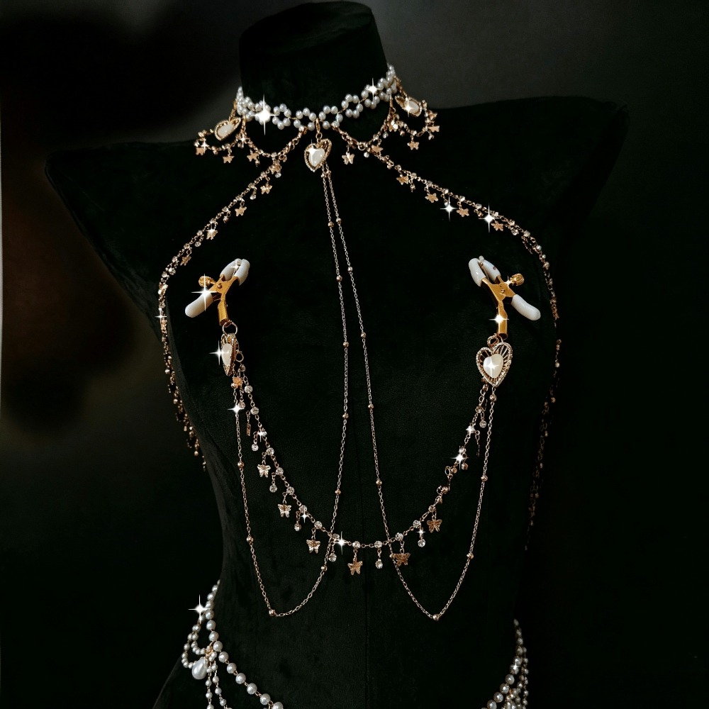 Pearl Choker Body Chain Rhines - Body Jewelry Nipple Chain recension och pris