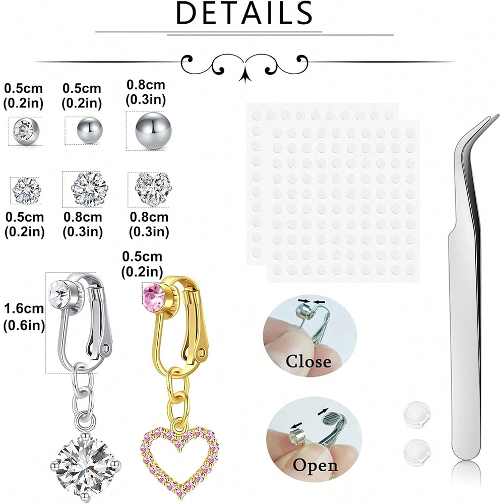 Gold Fake Belly Piercing Cubic - Body Jewelry Piercing recension och pris