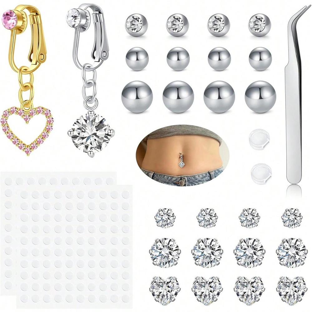 Gold Fake Belly Piercing Cubic - Body Jewelry Piercing recension och pris