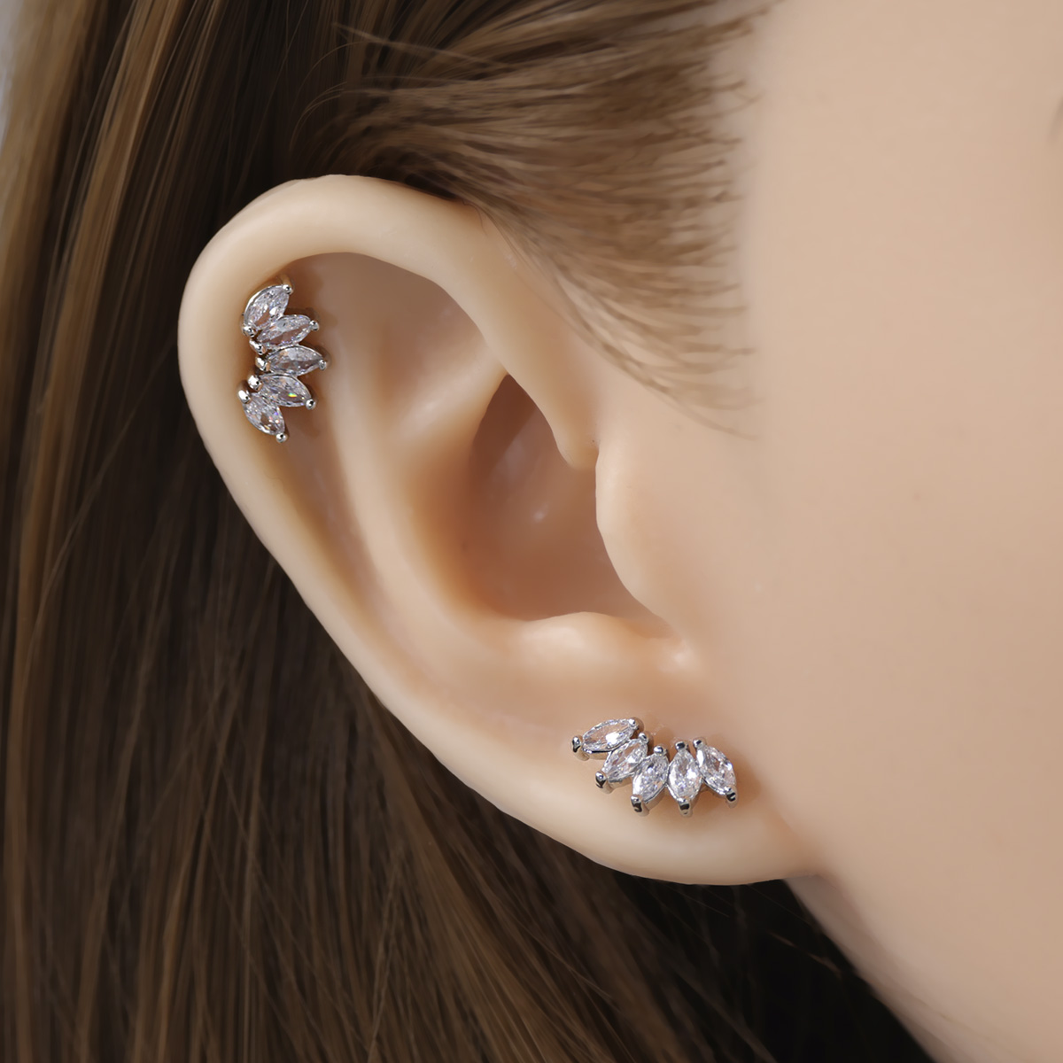 2pcs Cartilage Earrings Stud F - Body Jewelry Surgical Steel recension och pris
