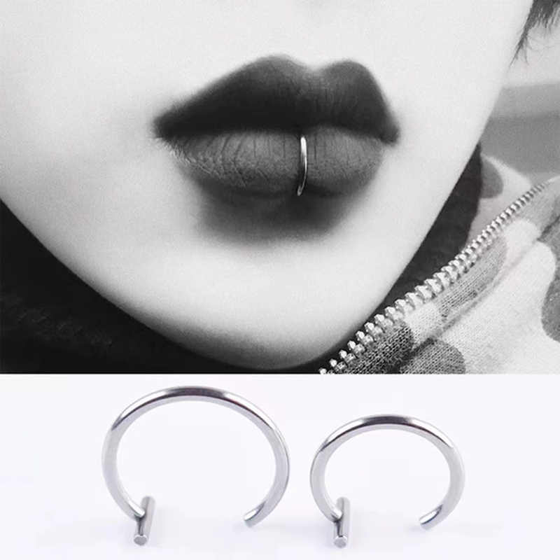 18G Surgical Steel Lip Ring Ha - Body Jewelry Surgical Steel recension och pris