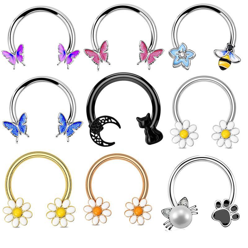 16G Septum Ring Daith Piercing - Body Jewelry Surgical Steel recension och pris