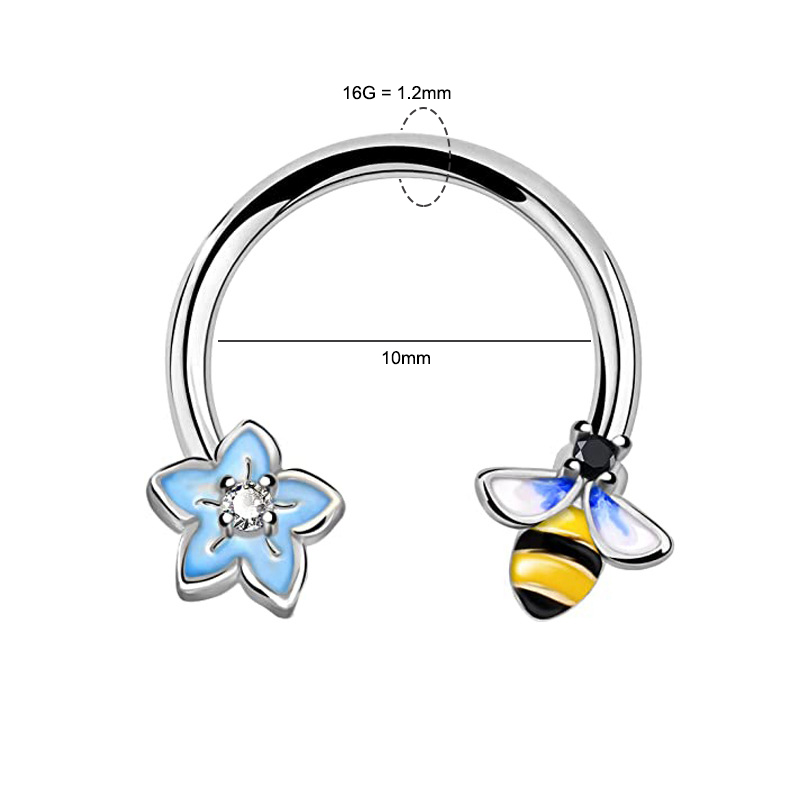 16G Septum Ring Daith Piercing - Body Jewelry Surgical Steel recension och pris