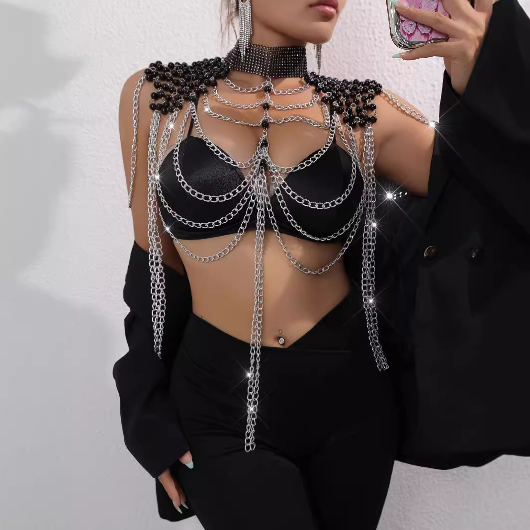 Women Bikini Pearl Vest Chest  - Body Jewelry Vest recension och pris