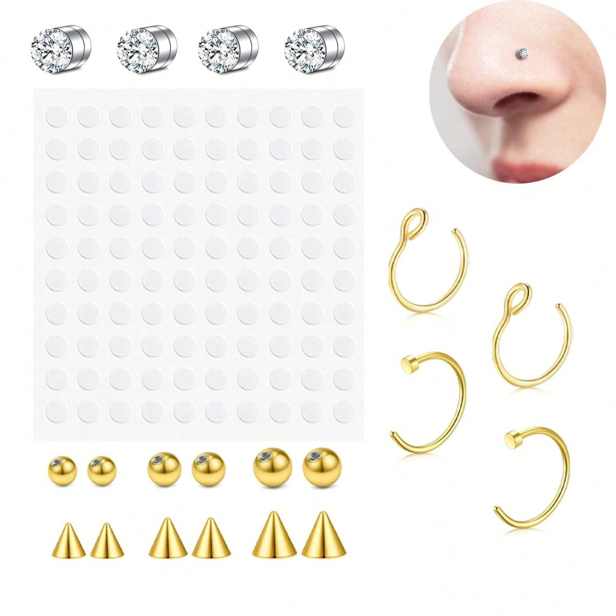 Fake Nose Rings Fake Septum Fo - Body Jewelry Piercing recension och pris