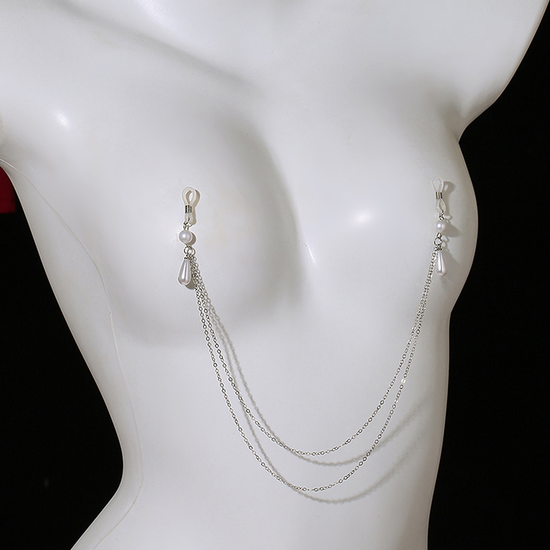 Sexy Metal Pearl Tassel Chest  - Body Jewelry Nipple Chain recension och pris