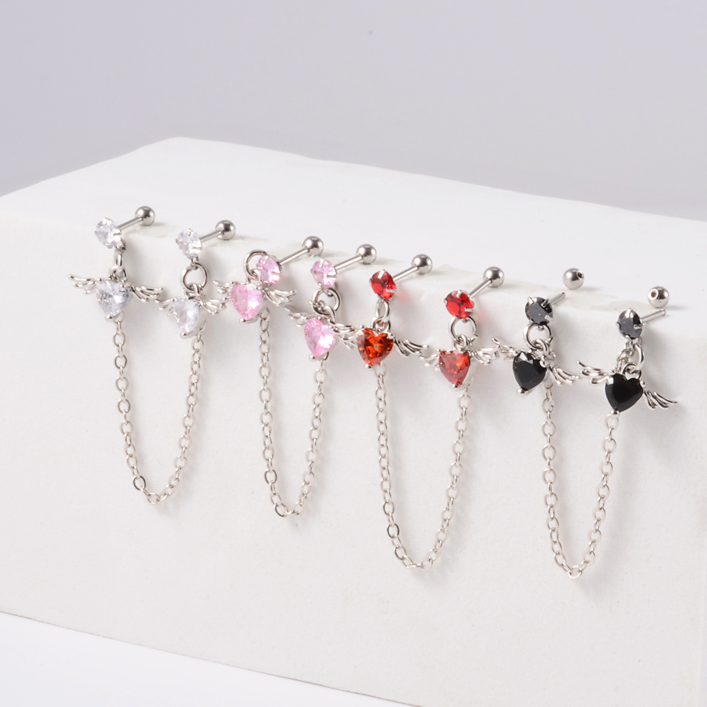 1PC Surgical Steel CZ Gem Ear  - Body Jewelry Surgical Steel recension och pris