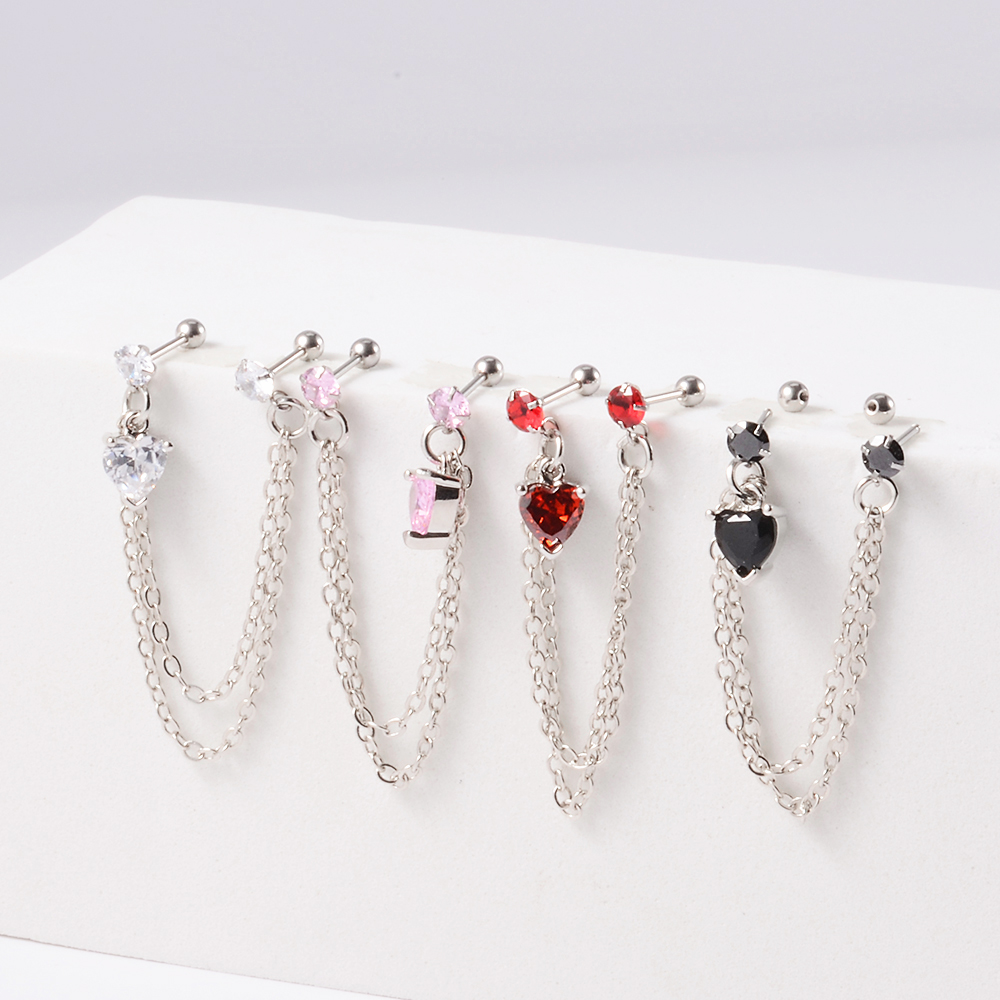 1PC Surgical Steel CZ Gem Ear  - Body Jewelry Surgical Steel recension och pris