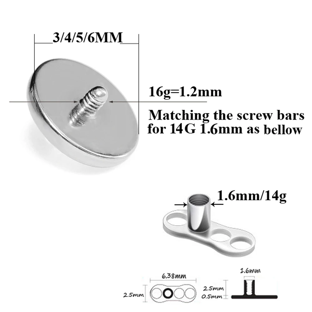 1PC Titanium Prong Flash Film  - Dermal Anchor Top recension och pris