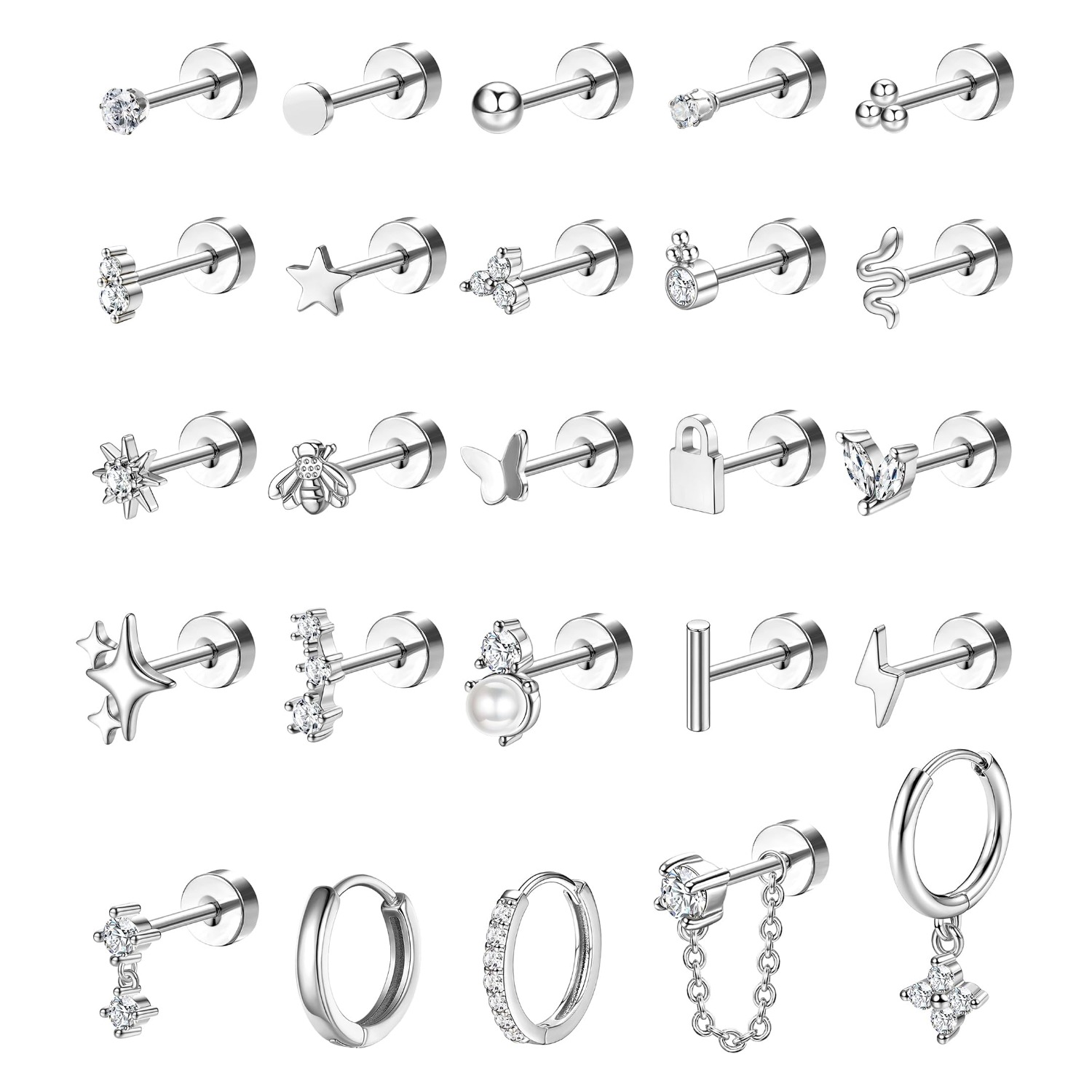 Bobisty 1pc Earrings for Sensi - Body Jewelry Surgical Steel recension och pris