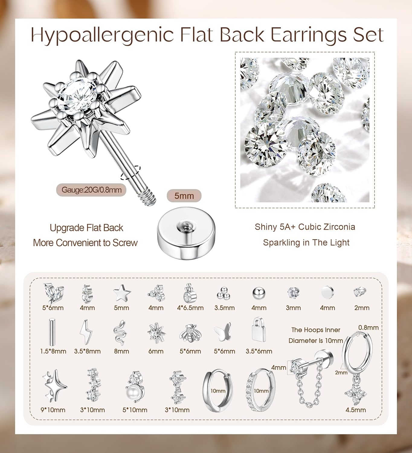Bobisty 1pc Earrings for Sensi - Body Jewelry Surgical Steel recension och pris