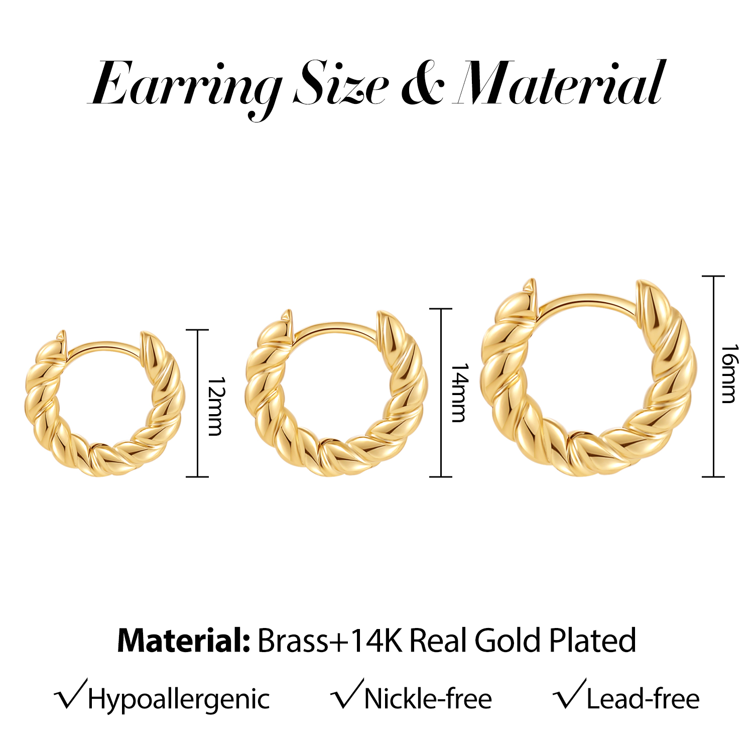 12/14/16mm Trendy Twisted Smal - Conch Earring Hoop recension och pris