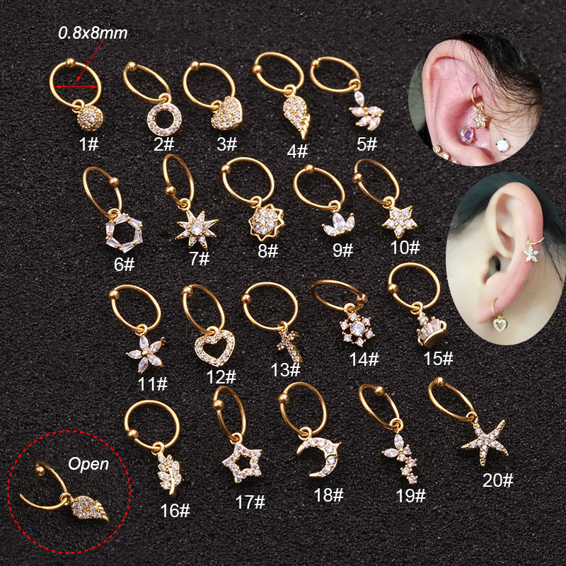 1Pc Universal ring Hoop earrin - Body Jewelry Universe recension och pris