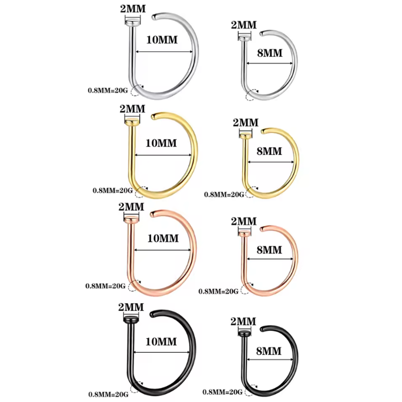 Nose Ring Screw Hoop Hypoaller - Body Jewelry Hypoallergenic recension och pris
