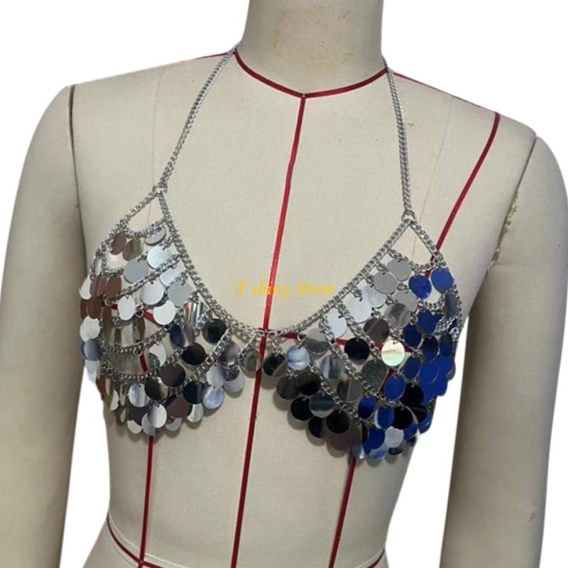 N58F Festive Sequins Vest Top  - Body Jewelry Vest recension och pris
