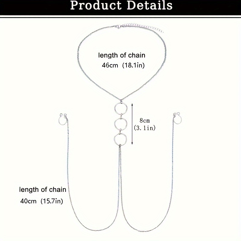 A Silvery Stainless Steel Body - Body Jewelry Nipple Chain recension och pris