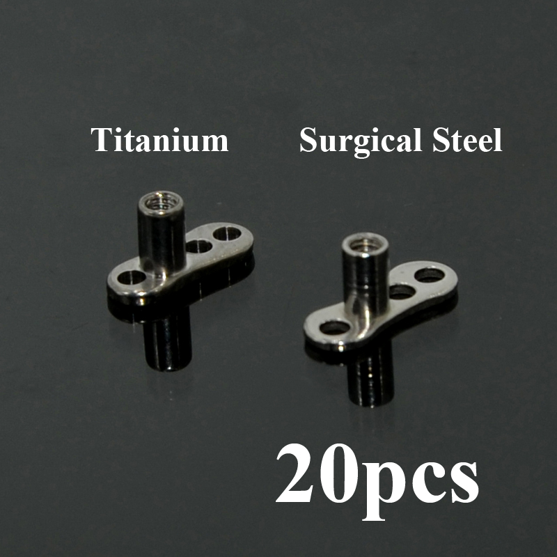 20pcs G23 Solid Titanium & Sur - Dermal Anchor Top recension och pris