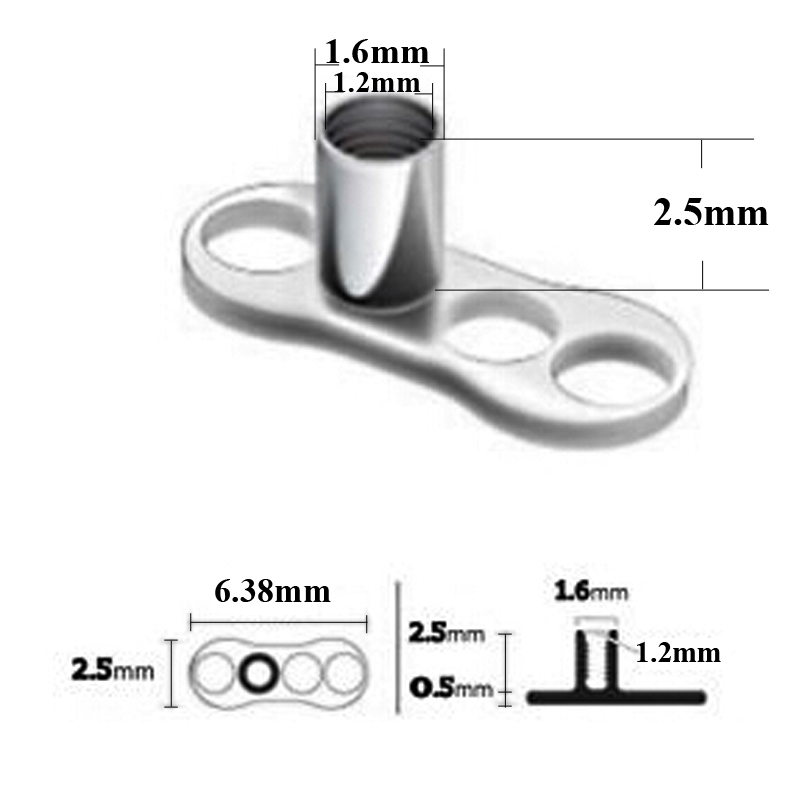 20pcs G23 Solid Titanium & Sur - Dermal Anchor Top recension och pris