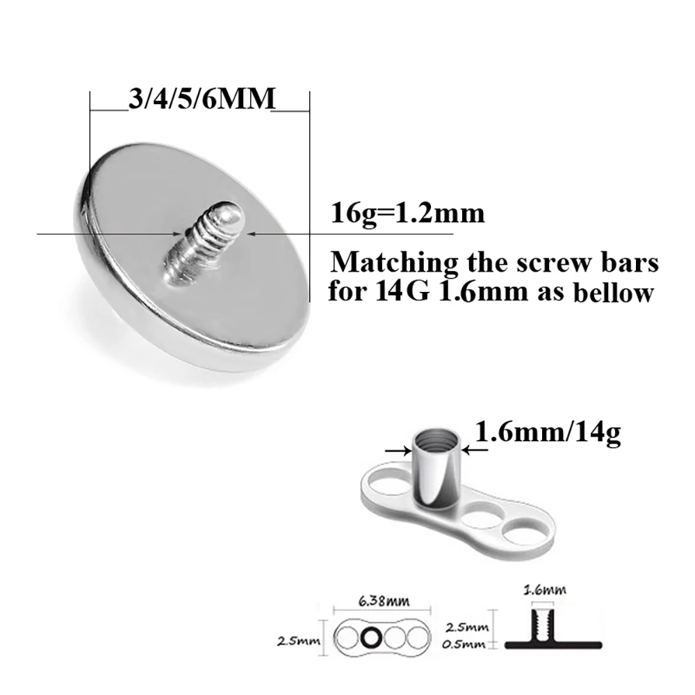 1PC G23 Titanium Fire Opal Der - Dermal Anchor Top recension och pris