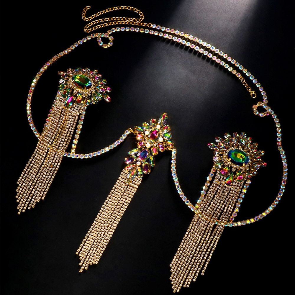 Sexy Tassel Color Crystal Ches - Body Jewelry Nipple Chain recension och pris