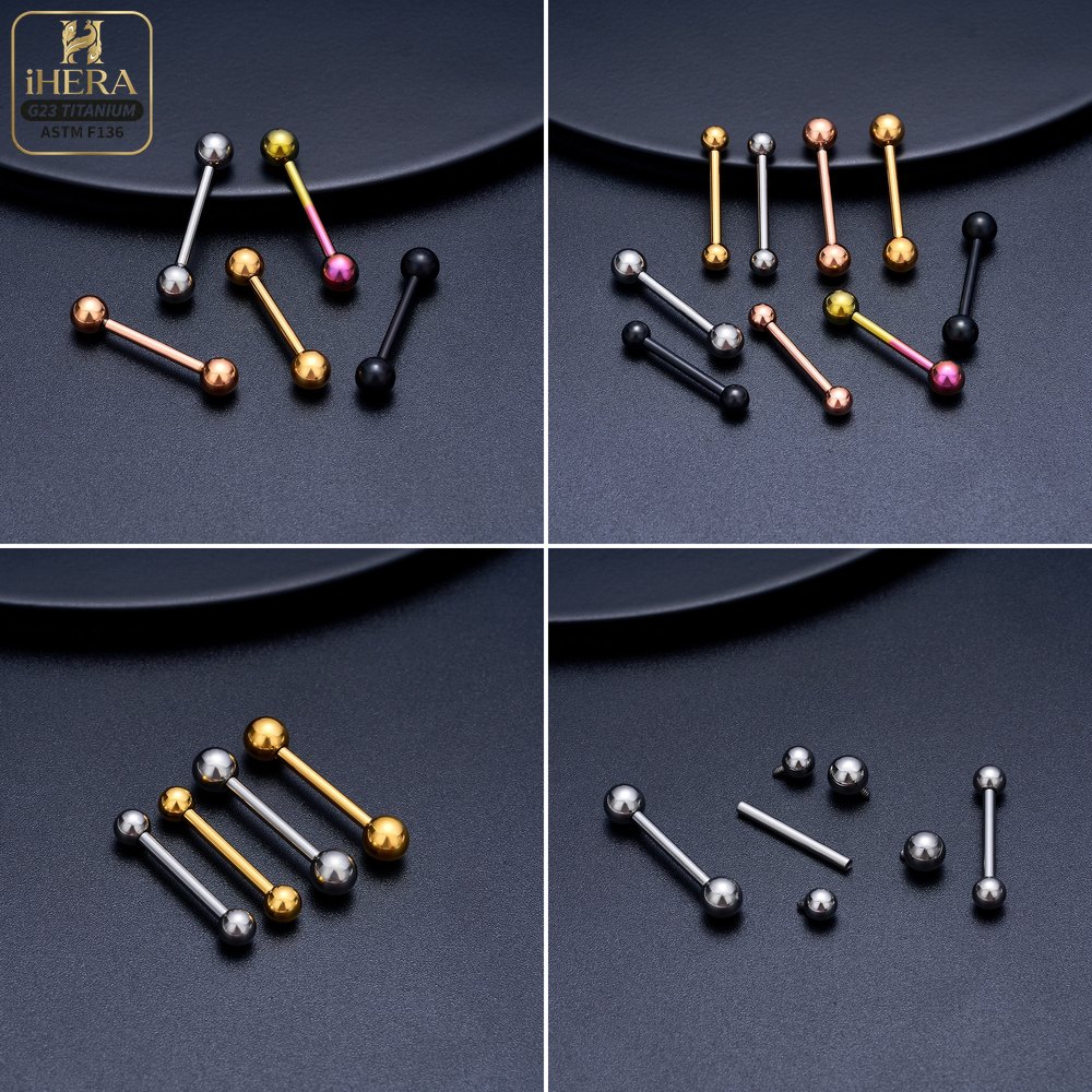 14G 16G G23 Titanium Straight  - Tongue Barbell Straight recension och pris