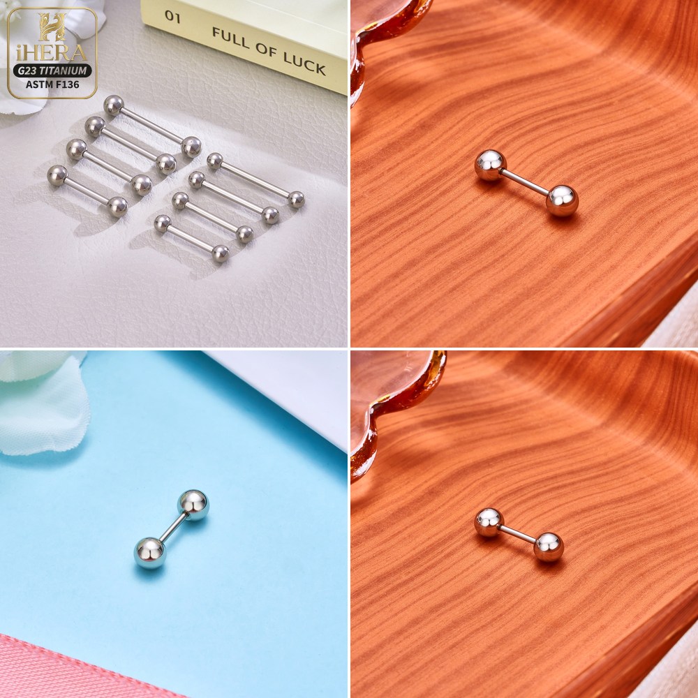 14G 16G G23 Titanium Straight  - Tongue Barbell Straight recension och pris