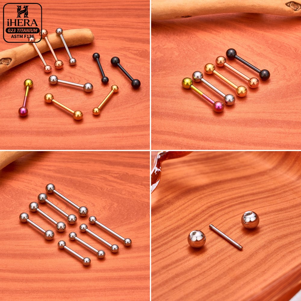 14G 16G G23 Titanium Straight  - Tongue Barbell Straight recension och pris