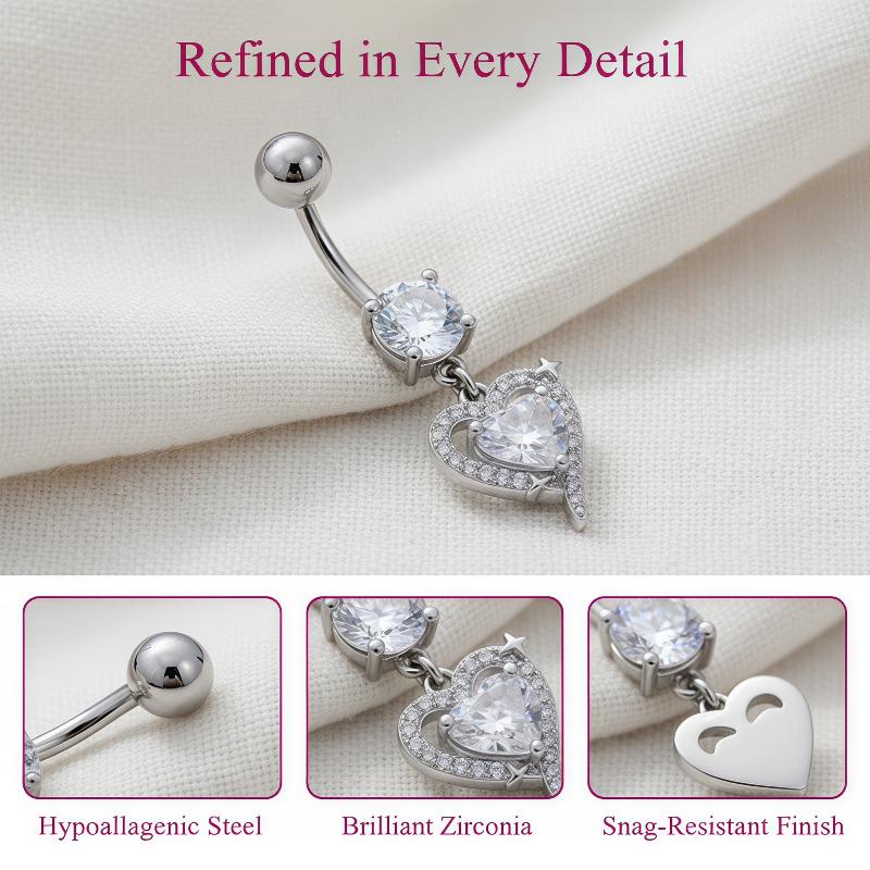 1Pcs Exquisite Dangle Belly Bu - Body Jewelry Surgical Steel recension och pris