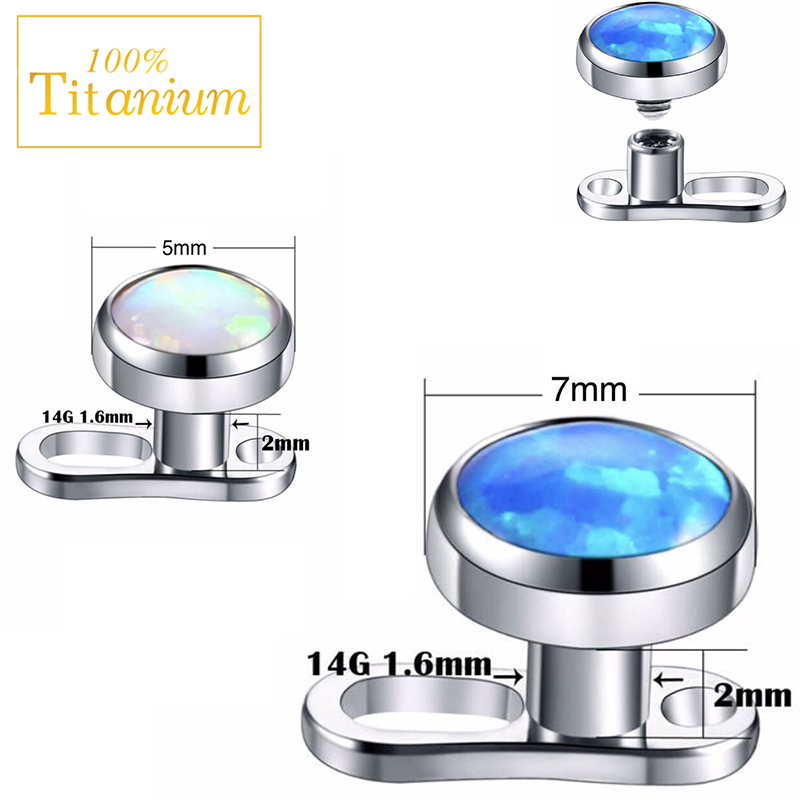 1Pcs Opal Micro Dermal Piercin - Dermal Anchor Top recension och pris