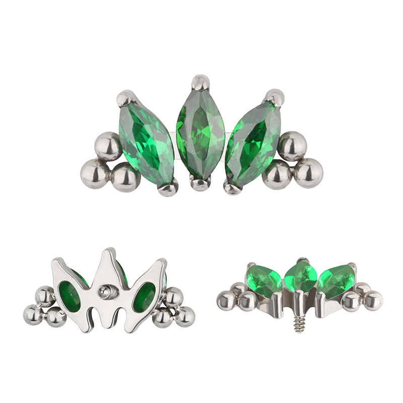 ASTM F136 Titanium PIERC 3 CZ  - Cluster Stud Ear recension och pris
