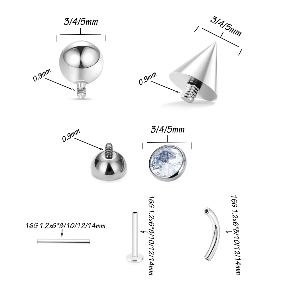 10/30/40pcs F136 Titanium Inne - Body Jewelry Universe recension och pris